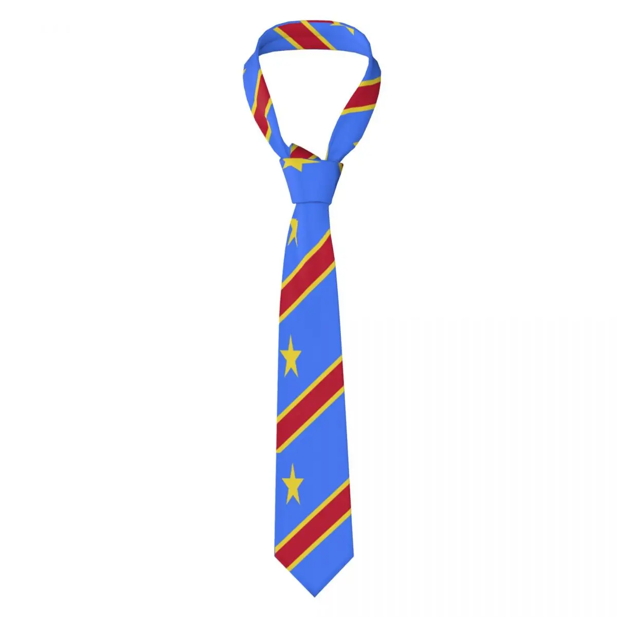 

Mens Tie Classic Neckties Democratic Republic Of The Congo Flag Narrow Collar Slim Casual Tie Accessories Gift