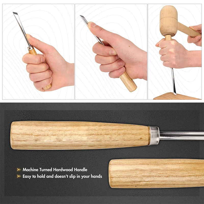 8Pcs and 6Pcs Woodpecker Dry Hand Wood Carving Tools, Professional Woodworking Graver Chisel Kit Gouges Tools