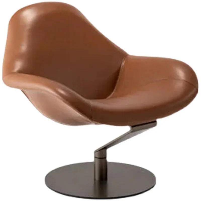 

Light luxury modern art curved plate steel leisure chair sales office hotel model room lazy sofa