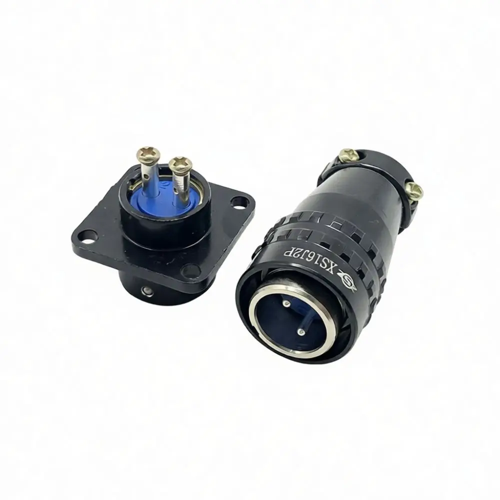 Industrial Grade XS16 Aviation Plug Socket 2Pin Electrical Connector Adapter For Thermocouple Instrument Cable Quick Lock Link