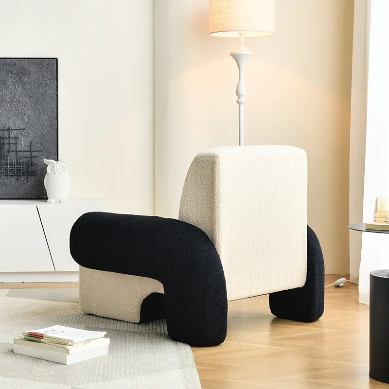 Wuli Haus nordischen Luxus Einzels ofa kleine Einheit Designer kreative Wohnzimmer Balkon faul Internet rot Lamm Fleece Sofa Stuhl