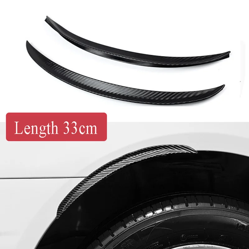 2pcs Carbon Fiber Rubber Car Wheel Eyebrow Universal Protector Trim Fender Flare Extension Arches For Cars Mud Flap Splash Guard