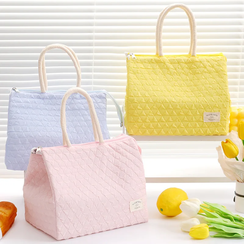 Macaron Insulated Lunch Bag Large Capacity Bento Tote for Work Student Fresh Keeping Mom Bag