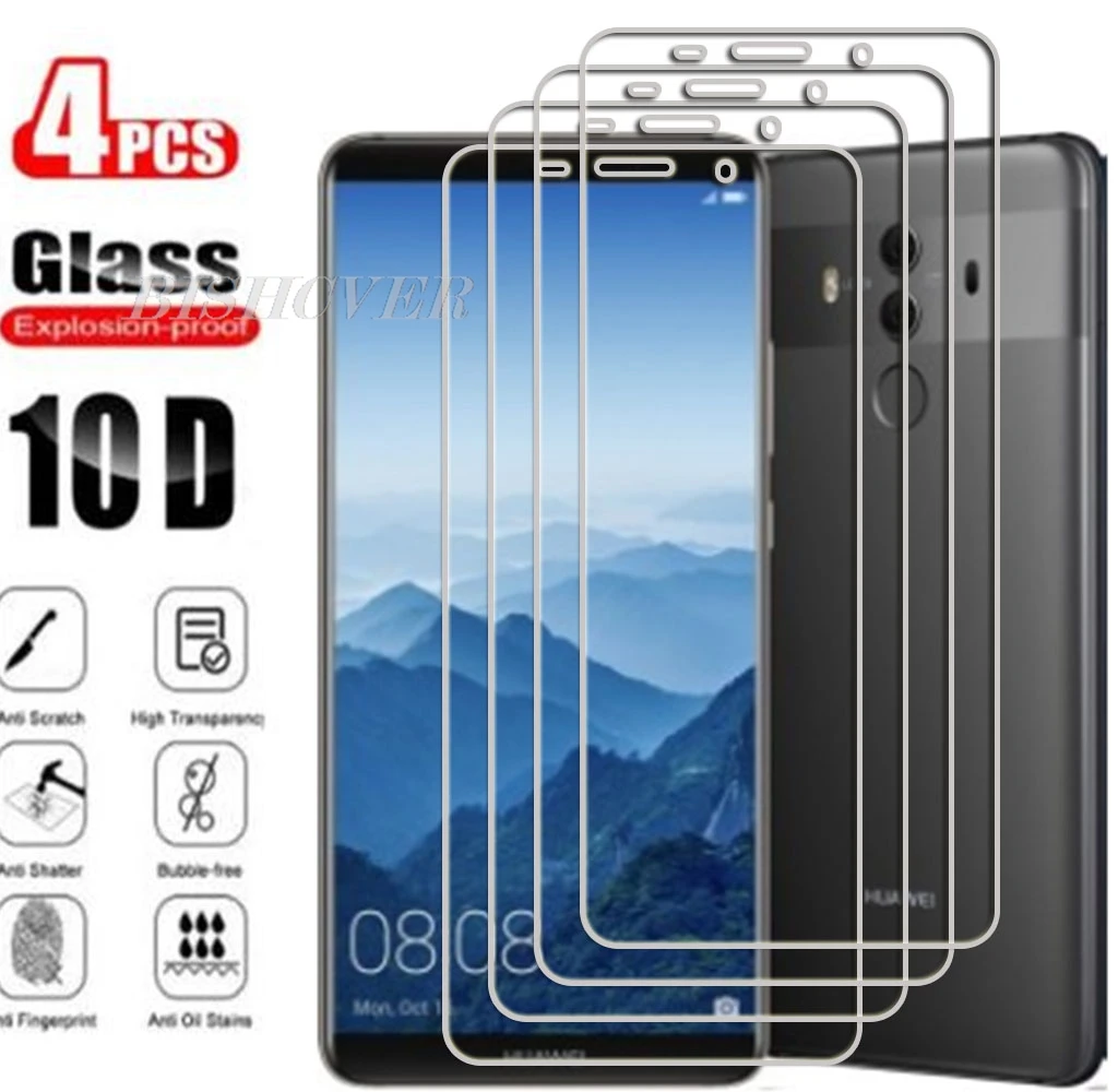 4 Uds vidrio templado para Huawei Mate 10 Pro 6INCH Mate10 10Pro BLA-L29, BLA-L09 Protector de pantalla película protectora