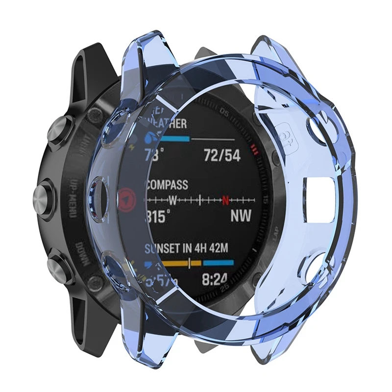 Capa protetora para Garmin Fenix 6 e Fenix 6 Pro relógio inteligente, Soft TPU Watch Case, Bumper Frame, Pulseiras Shell