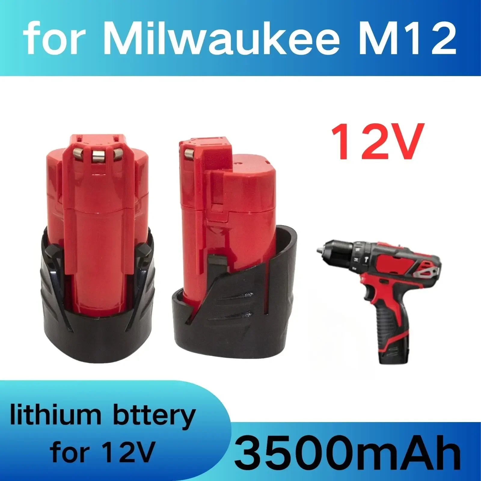 

10Pack 3000MAH For Milwaukee M12 Rechargeable Battery For 12V Cordless Tools 48-11-2402 48-11-2411 48-11-2401 MIL-12A-LI