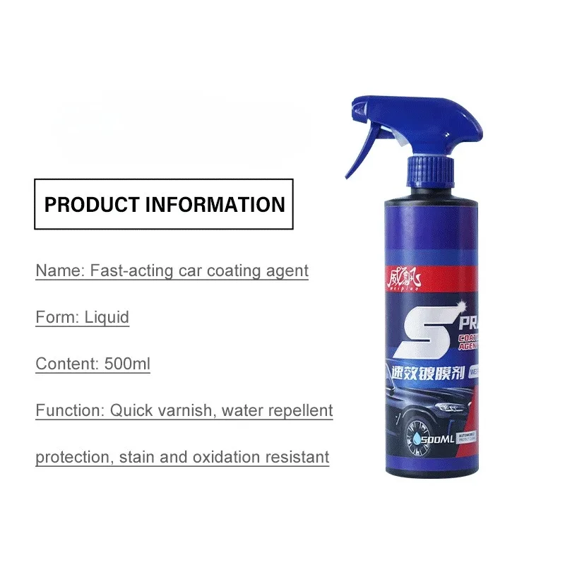 500ml Automotive fast-acting coating agent nano-crystalizing agent car paint waxing spray car universal coating glass water