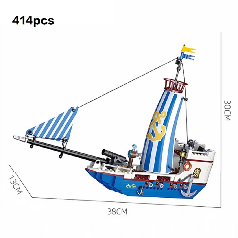 

Бестселлер, 414 шт., Королевский исследователь, пиратский корабль, строительные блоки, сборка кирпичей, модель, игрушки «сделай сам» для мальчиков, рождественские подарочные наборы