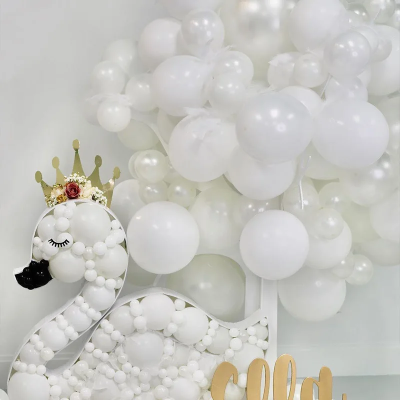 5 10 12 18 Inch Milk White Pearl Balloons Hawaiian Party Theme Suit Latex Baloon Garland Birthday Wedding Decoration Ballo