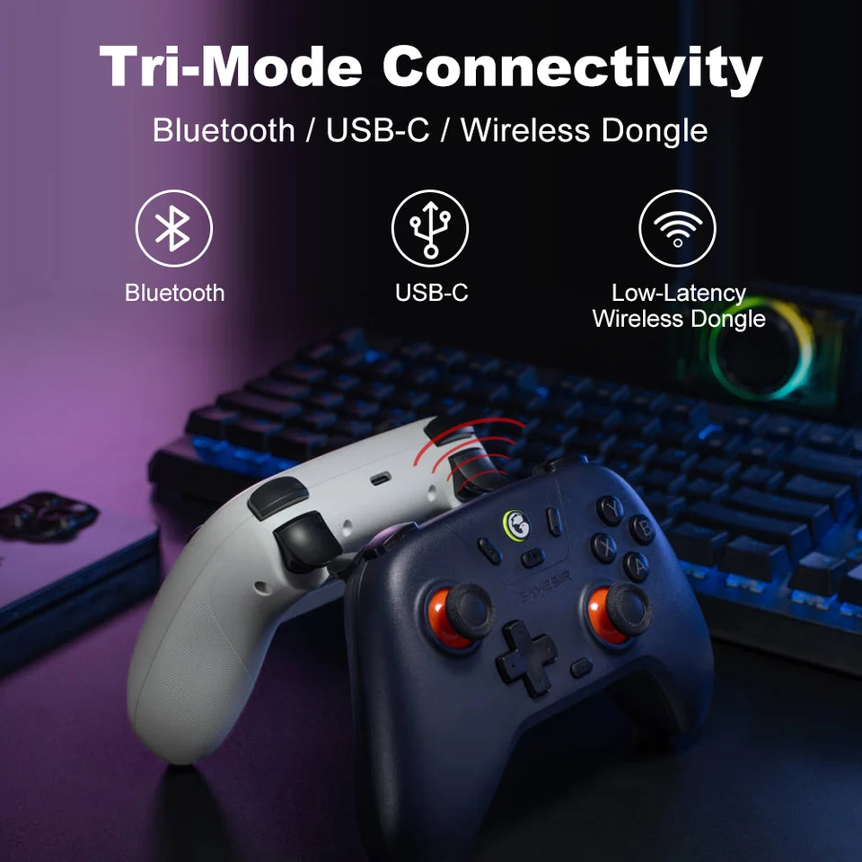 GameSir Nova Lite Gamepad para Nintendo Switch 2/1 PC iOS Android Steam Controlador de Juego Conectividad Tri-modos Palancas de Efecto Hall 4