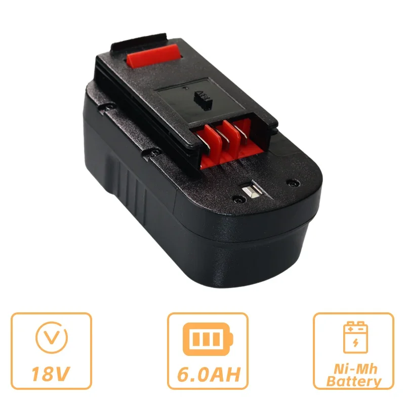 

6.0Ah 18V Rechargeable Battery for Black&Decker Screwdriver Tools HPB18 A18 A1718 A18NH HPB18-OPE FSB18 FS18C FS18BX A18 FS18FL