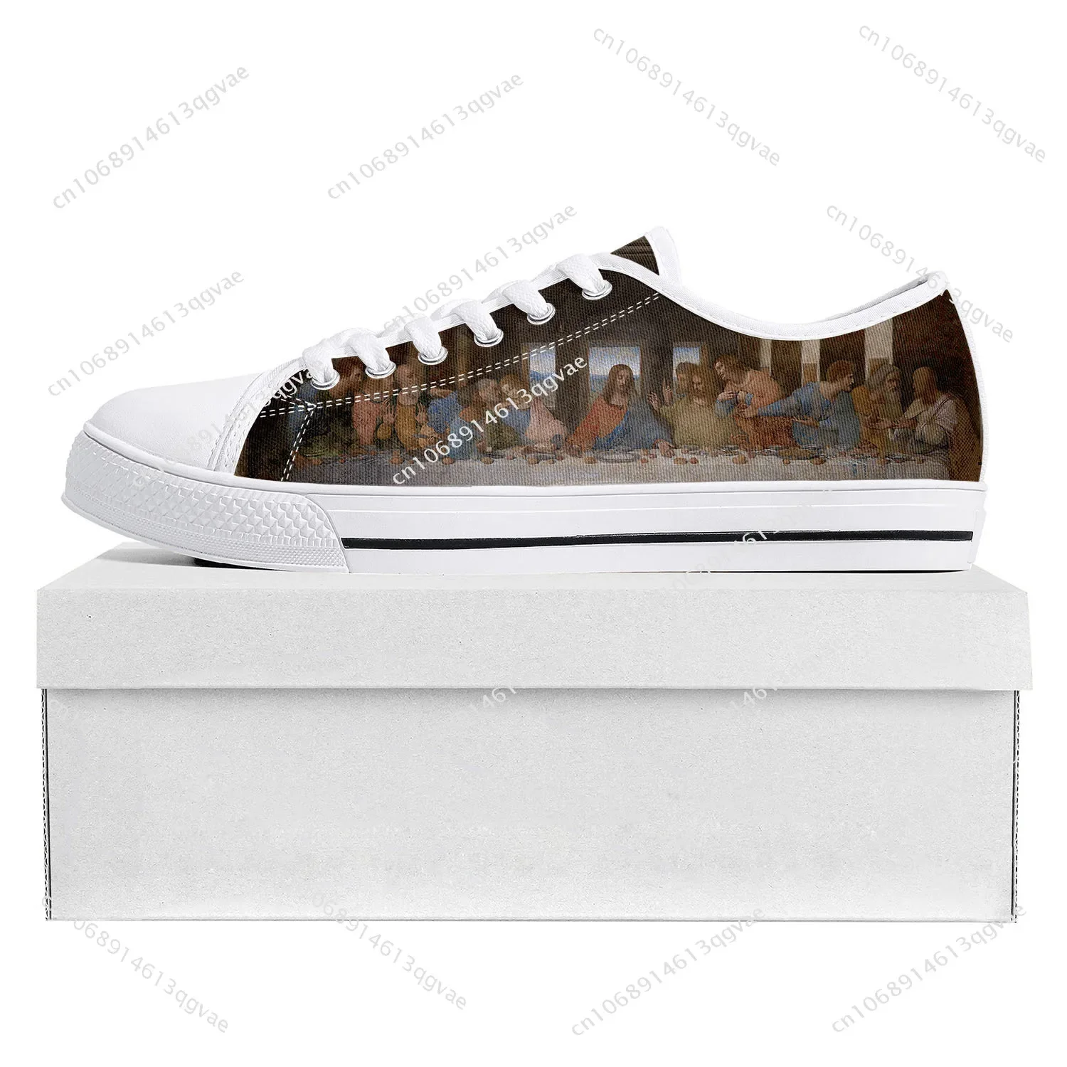 Da Vinci Last Supper Low Top Sneakers Womens Mens Teenager High Quality Sneaker Canvas Custom Made Shoes Customize Shoe White