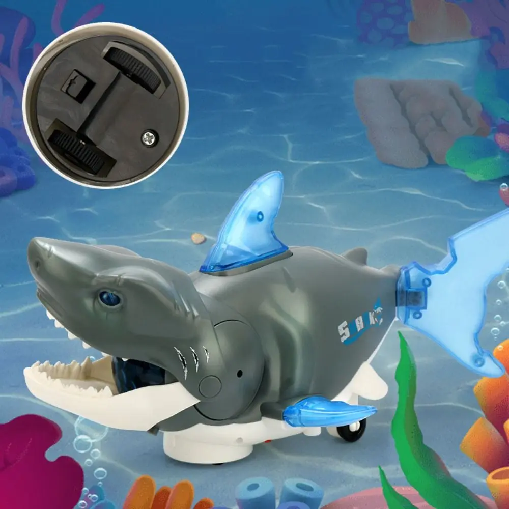 Funny Plastic Swinging Shark Light Simulation Crawling Interactive Shark Swinging Flexible Swaying Fish Toddlers