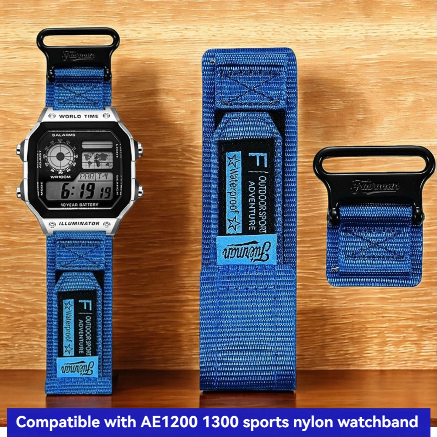 

Аксессуары для часов ae1200, нейлоновый ремешок для часов Casio маленького квадратного размера, AE-1200, AE-1300/ae1500/F-108/W-216H, водонепроницаемый холщовый ремешок для часов