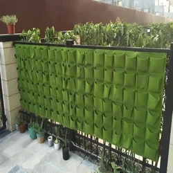 72 Pockets Hanging Planter Bags Vertical Wall Mounted Plant Planting Grow Bags Herb Garden Planter Outdoor Indoor Grow