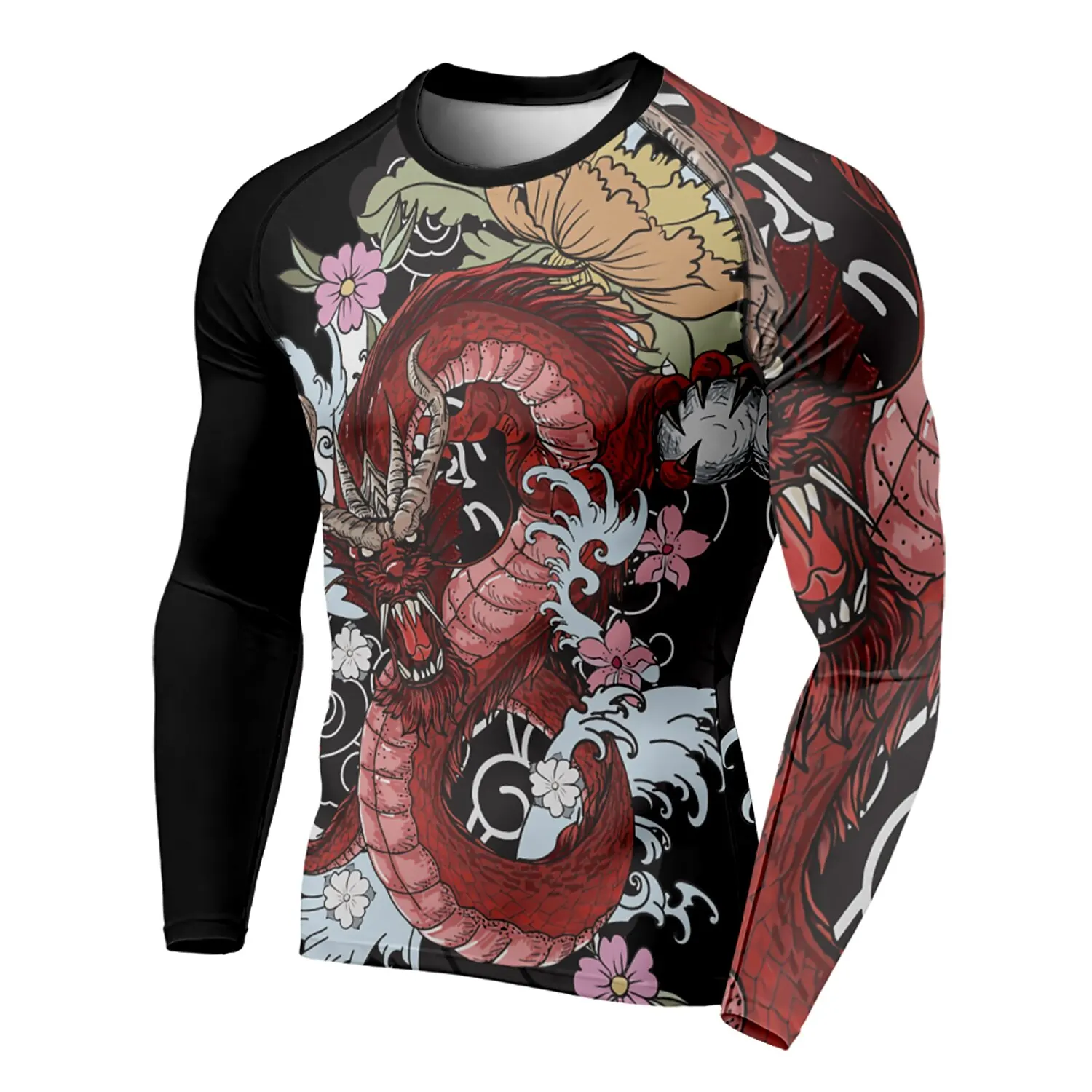 Men's and Women's Matching Long-Sleeved T-Shirts with 3D Printed Dragon Pattern Casual Sports Shirts Fitness Wear Men Clothing