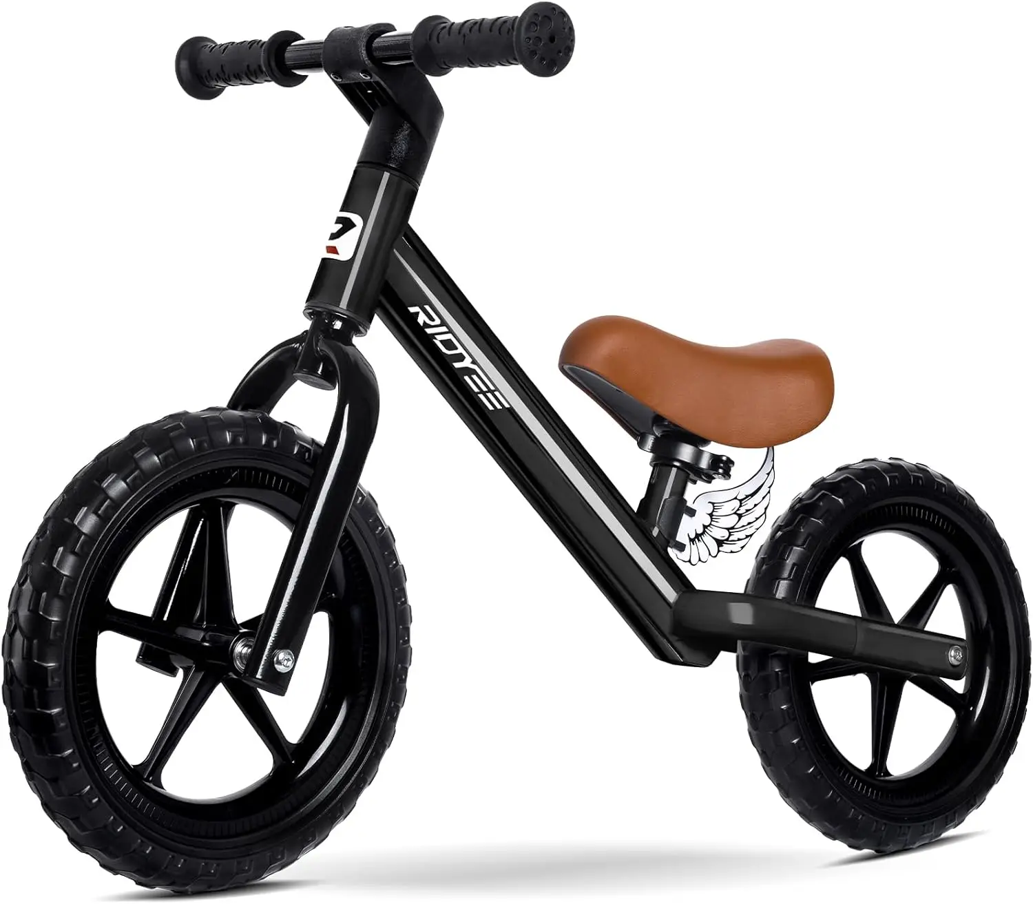 Bicicleta de equilíbrio infantil de 2 anos, bicicleta sem pedal de 12 polegadas para idades de 2 a 5 anos com guiador reforçado atualizado para passeios estáveis, D
