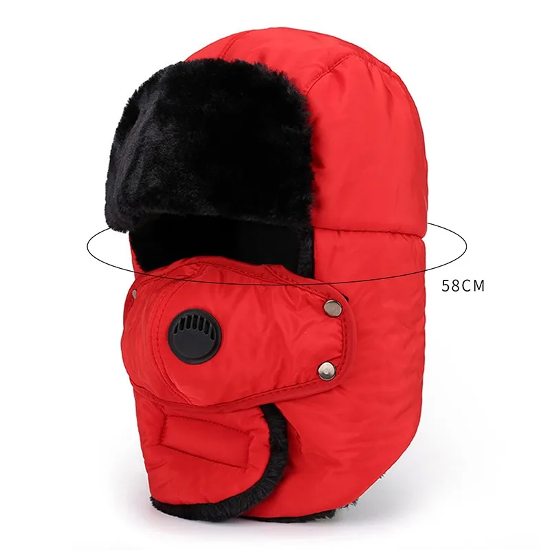 Russo Colbacco Inverno Caldo Addensare Pelliccia Sintetica Neve Sci Bomber Cappello Uomo Donna Ear Flap Cap Sci Morbido Cofano Termico Cappelli All'aperto
