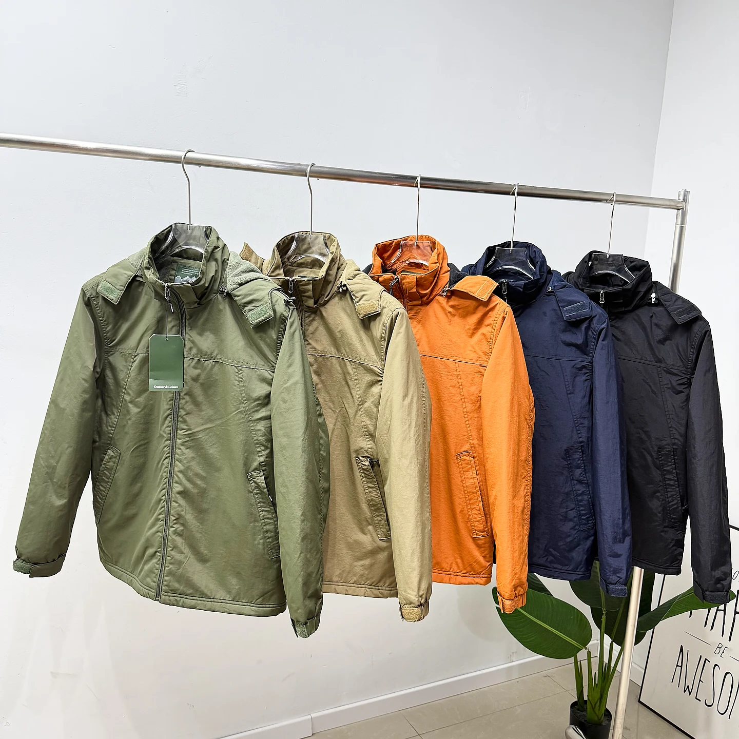 

Strongly Recommended Men's Fce Lined Thi Outdoor Jaet Windproof Waterproof Hooded Coat Autumn Winter Heavy Du Zipper...