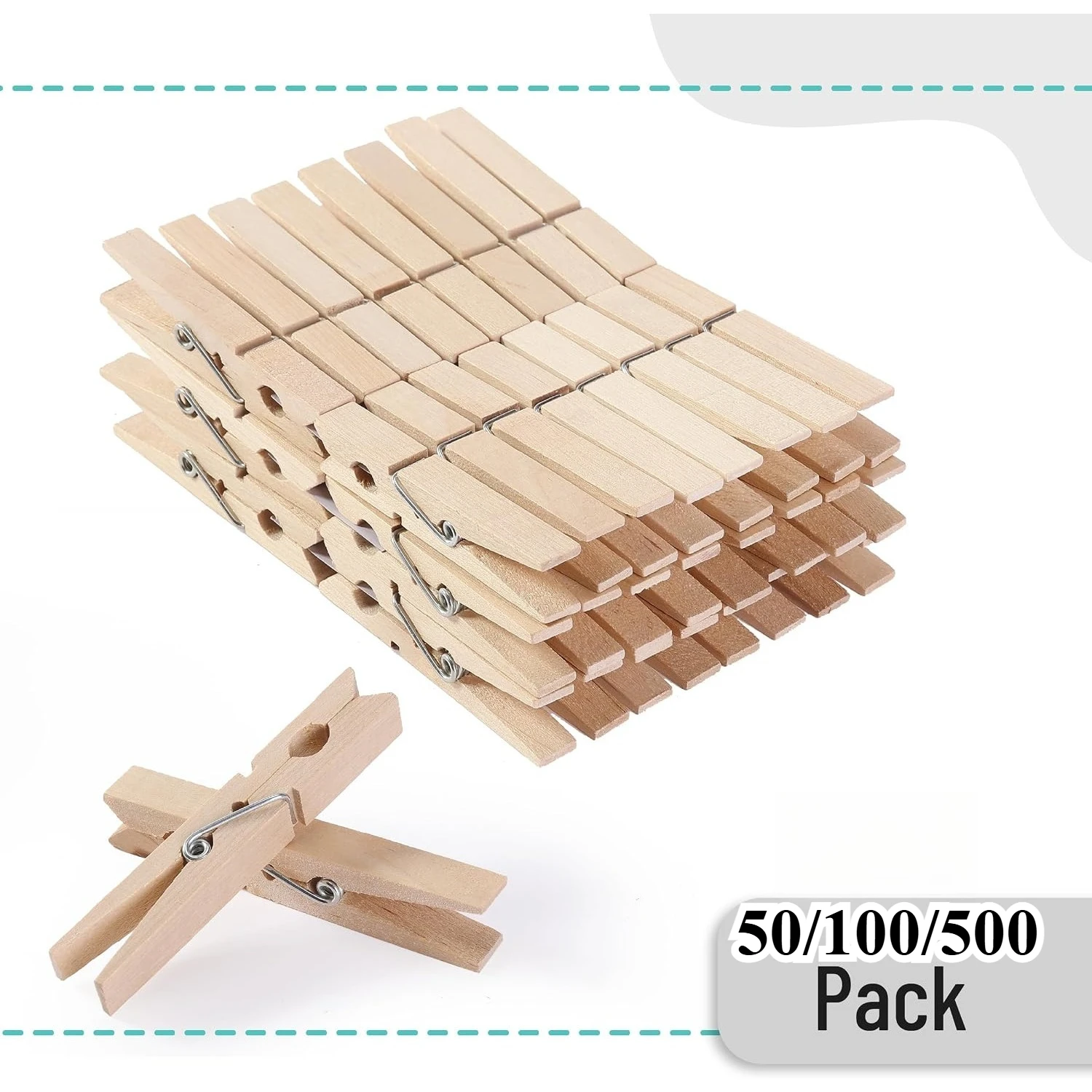 50/100/500Pcs 7.2cm Natural Wooden Clothespins DIY Photo Wooden Clips For Picture Label Craft Decor