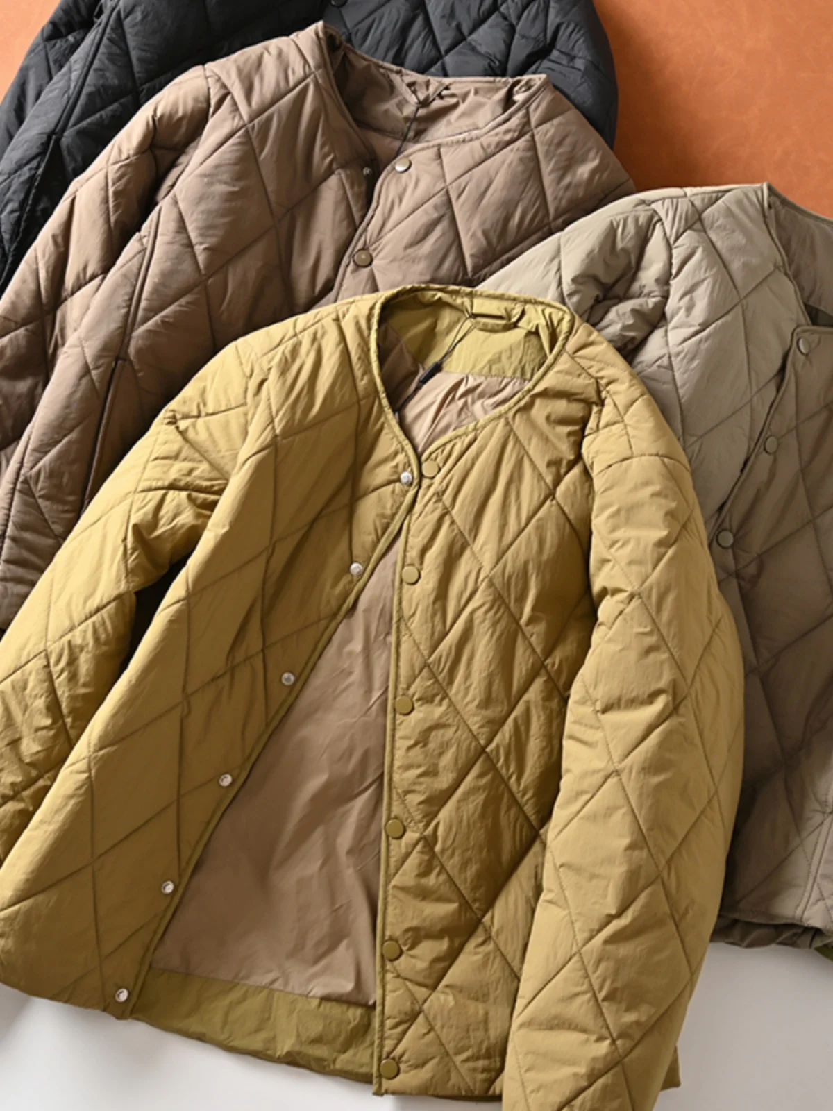 

ex Lightweight Warm Cotton Jaet Collarl Faionable Ci Sle Thiened Stand Fit Outerwear for Men And Women