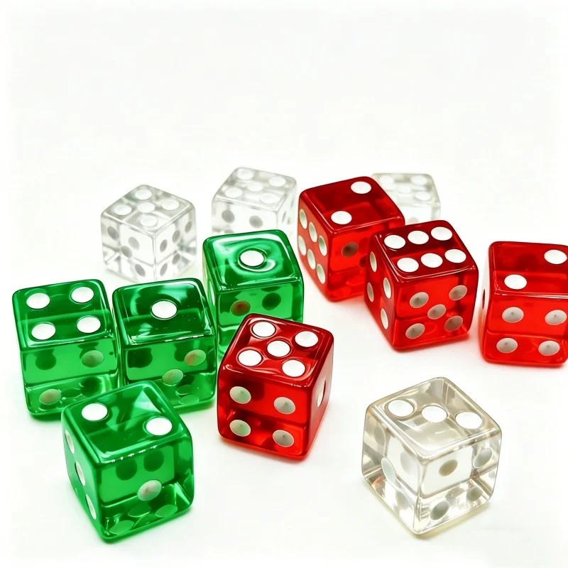10Pcs Double Colors Combin Square Edge D6 Cube Dice Set 6 Faces 16mm Casino Game Dice With Square Edges Dice For Pub Board Game