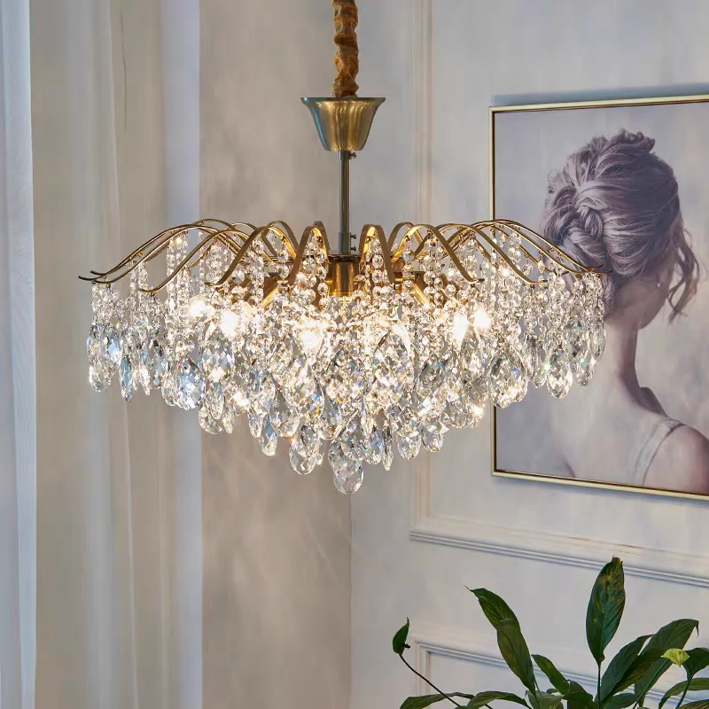 Elements Lighting Decor - フレンチアートライト高級クリスタルシャンデリアポストモダンレトロリビングルームレストラン Lei Lei 高級要素クリエイティブ装飾