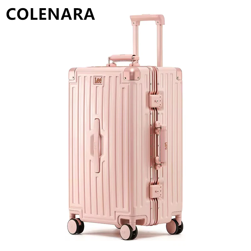 COLENARA Aluminum Frame Suitcase Large Capacity Trolley Case ABS + PC Boarding Box 20