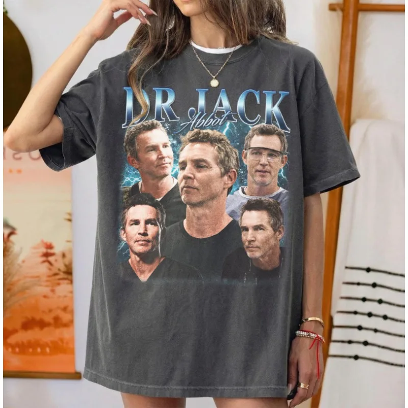 Vintage Dr. Jack Abbot Shirt, The Pitt TV Show Vintage T-Shirt, Retro 90er Jahre Krankenhaus-Grafik-T-Shirt, Noah Wyle Fan-Geschenk, Medical Drama Shirt