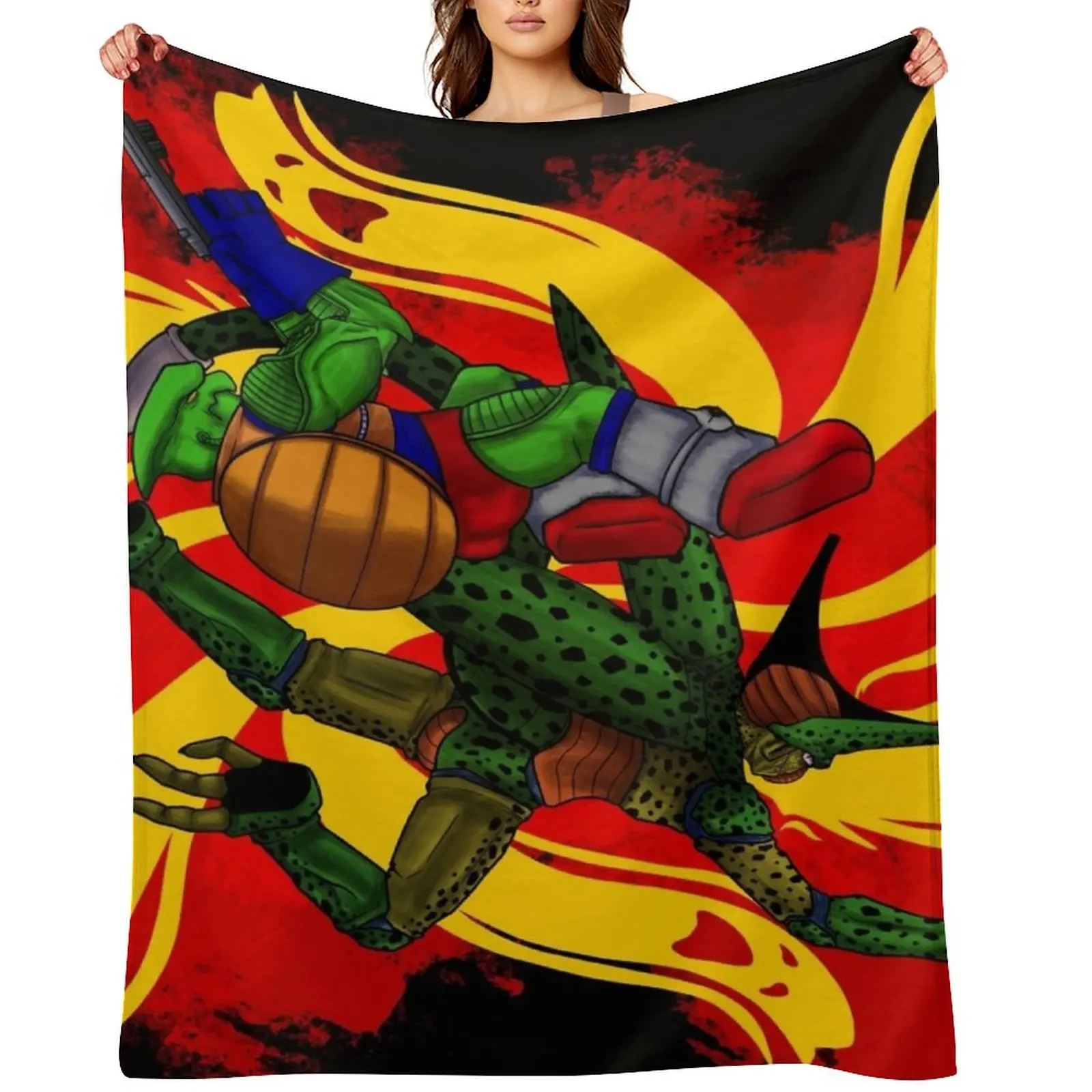 Green Team Throw Blanket Cute Travel Flannel Fabric bed plaid Blankets