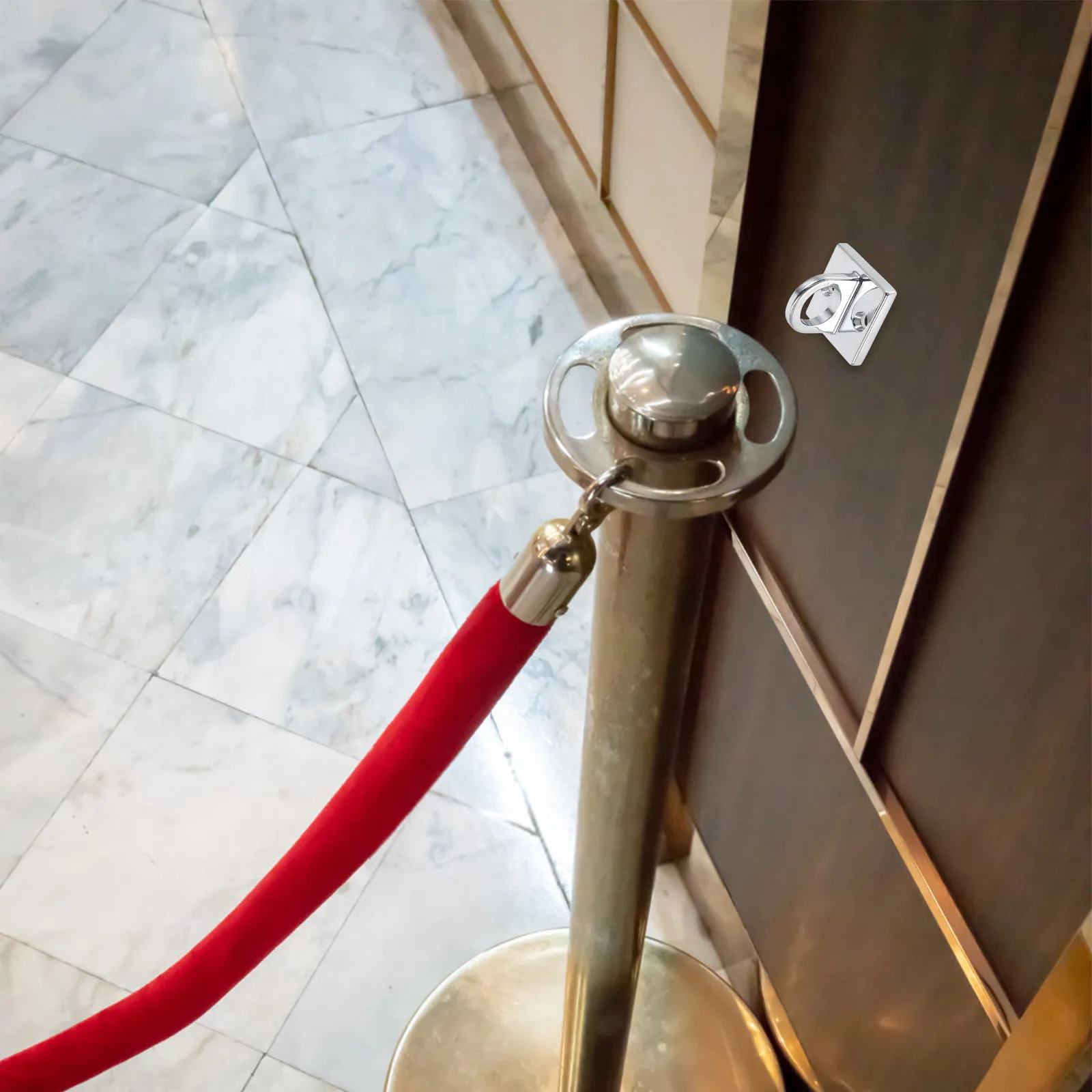 Hanging Circle Hook Solid Zinc Alloy Wall Hook for Hotel Decor Queue Line Barrier Rope Stanchion Barrier Control Safety