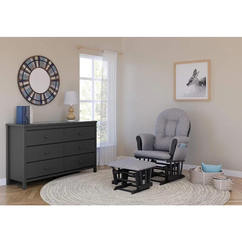 Premium Hoop Glider and Ottoman (Gray with Gray Swirl)  Easy to Assemble,home.