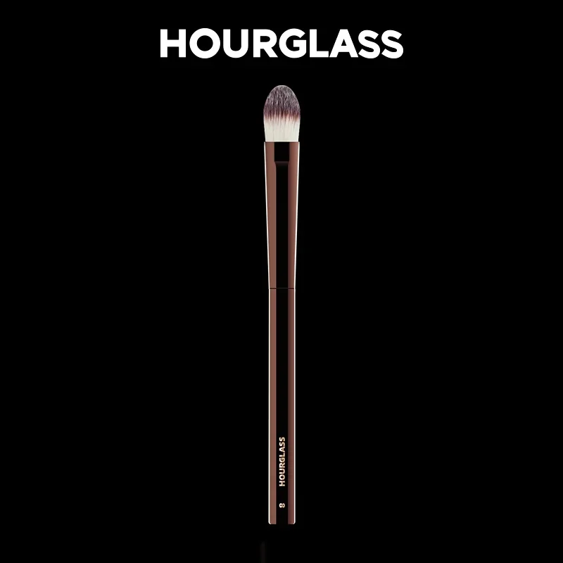 Hourglass-Pinceau de maquillage n ° 8, grande brosse anti-cernes, poils en fibre douce, couverture des défauts, design à la mode, brosse simple pour le visage