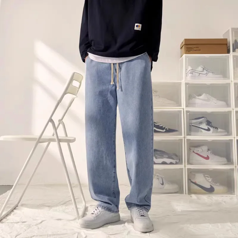 

Модные джинсы Bullworld свободного прямого кроя, тонкие, осенние, мужские, стильные, молодежные, летние, длинные брюки для подростков и молодежи.