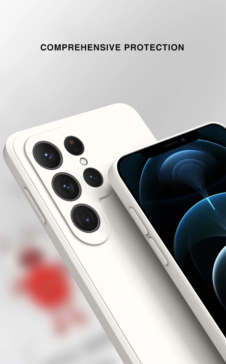 Quadratische Flüssigsilikon-Handyhülle für Samsung Galaxy S24 ULtra S22 S23 fe S24 Plus S24 Ultra 5G stoßfeste Hüllen – Detail 6