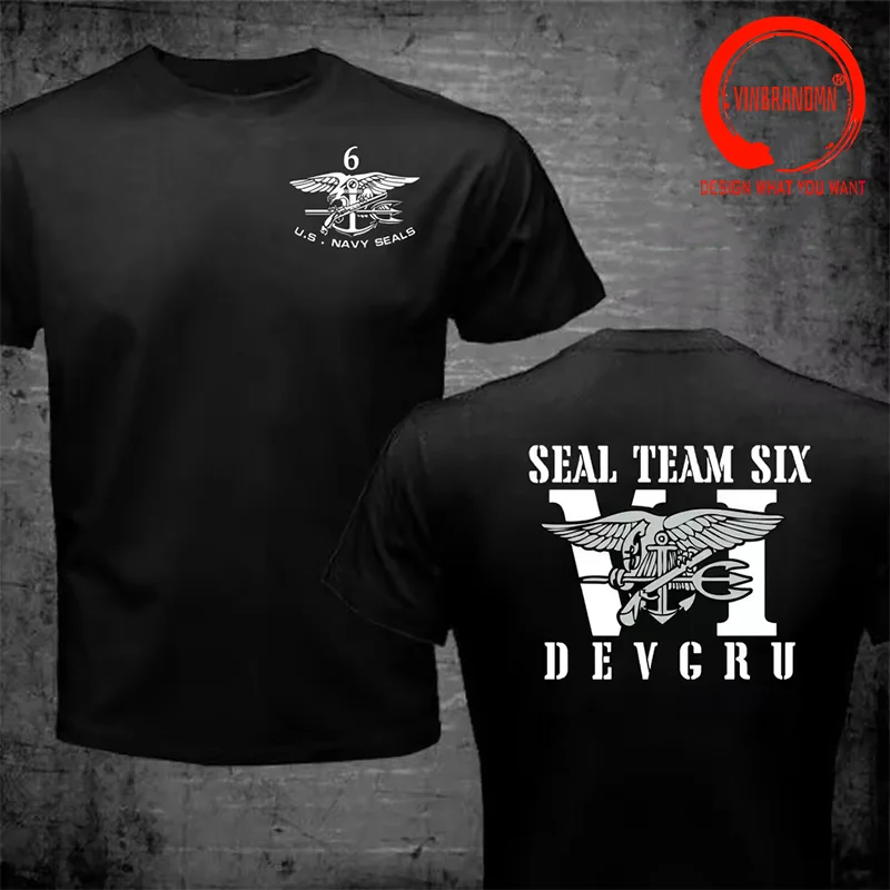 Cool US Army Special Forces NSWDG SEAL Team 6 DEVGRU Squadron Short Sleeve T-Shirt Graphic T Shirt Men Streetwear Graphic TShirt