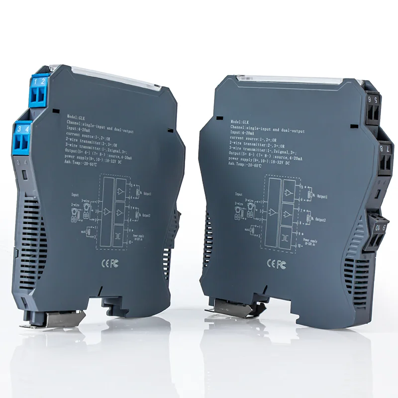 4-20mA 0-20mA to 0-10V 0-5V Intelligent Isolation Distrobution Analog Signal Isolator 1 In 1 Out 1 In 2 Out Signal Converter