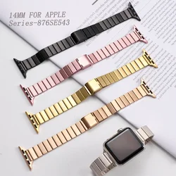 女性用ステンレススチールブレスレット,Apple Watch用,薄い金属ベルト,iwatch 7,8,6,5,se,4, 41mm, 40mm, 38mm, 44mm 45mm、42mm