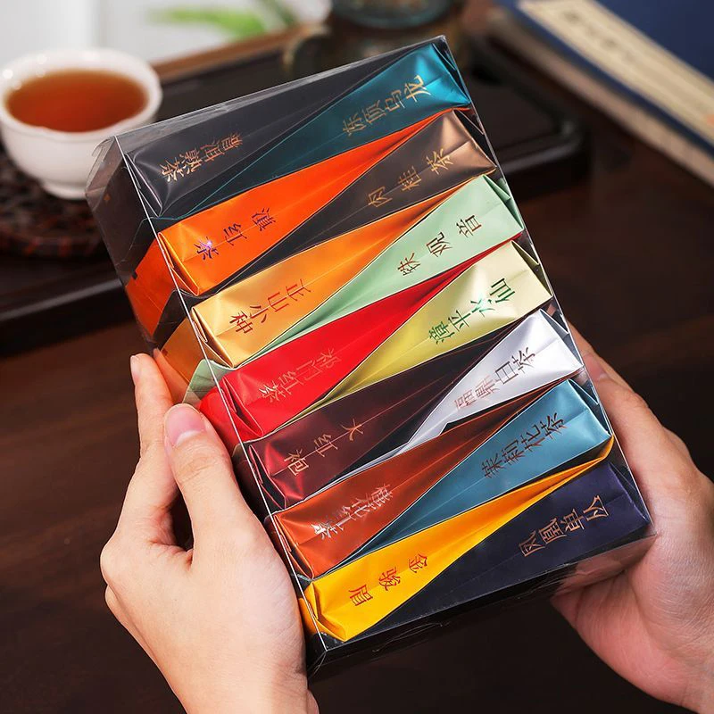 Chinese Famous Tea Set Dahongpao Tieguanyin Elongated Thickened Packaging Bag  Aluminum Foil Teabag Customized LOGO
