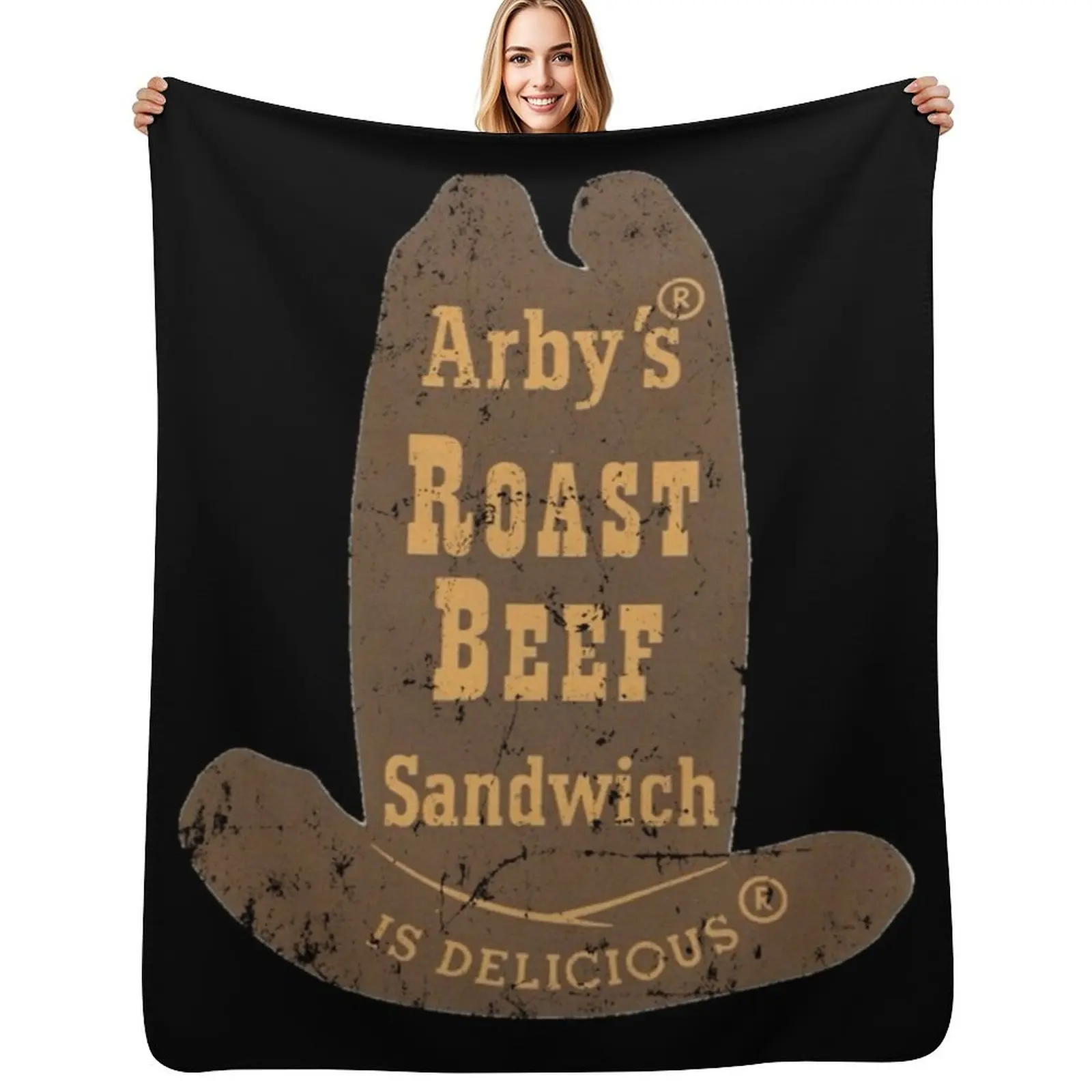 Arby's Roast Beef Shirt Throw Blanket Tourist For Baby Sofas anime Bed covers Summer Blankets