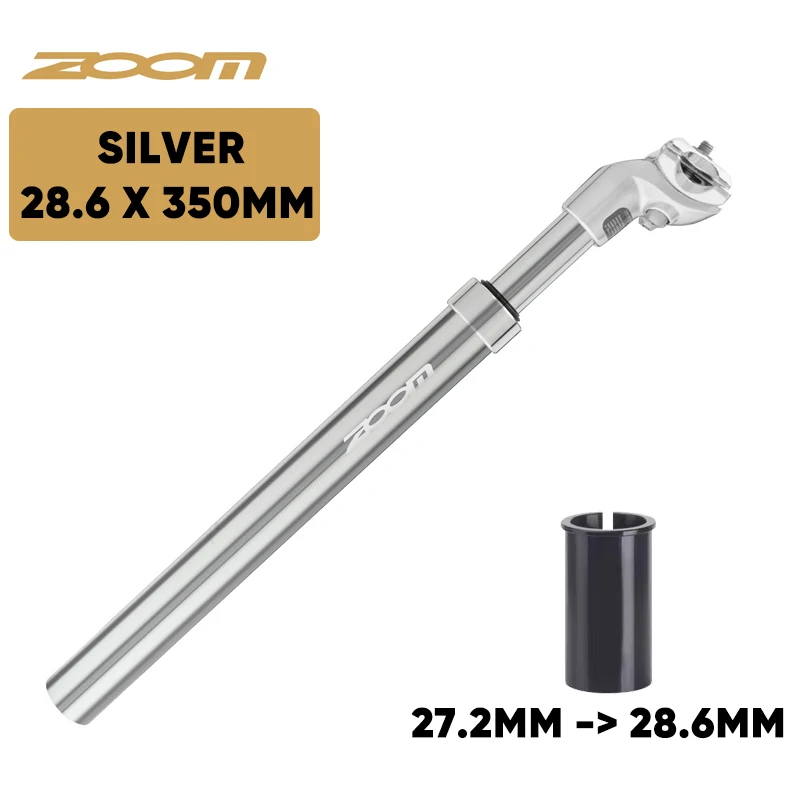 ZOOM Fiets Verende Zadelpen 27.2/31.6/28.6/30.4/30.8/33.9mm MTB Verende Zadelbuis 350mm Schokdemper Zadelpen Fietsonderdelen