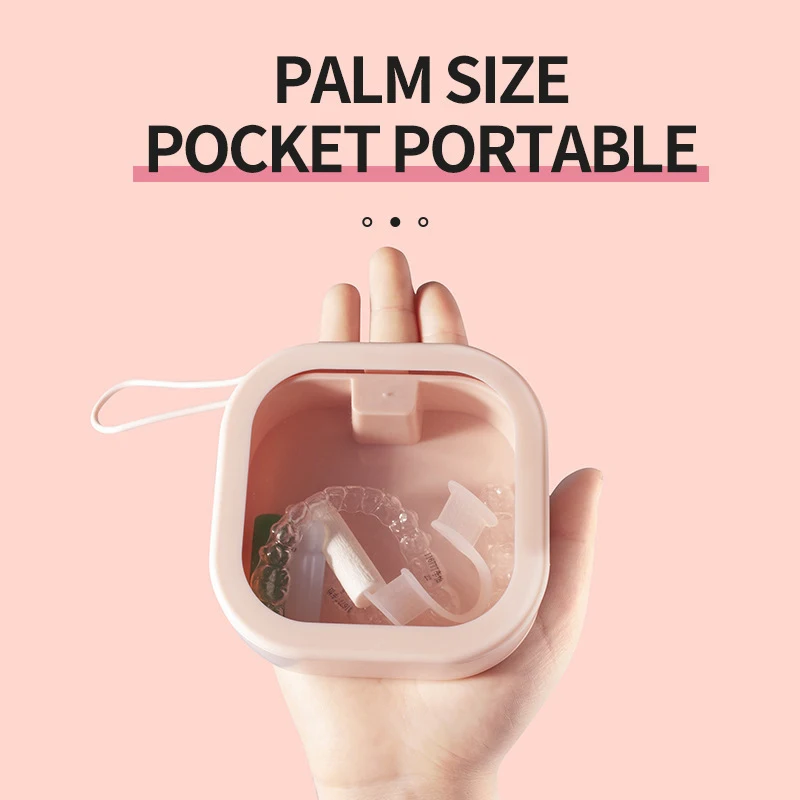 Mini Portable Storage Box Carry-on Clear Denture Storage Box Small Storage Boxes Cell Phone Cord Pill Paper Clips Case