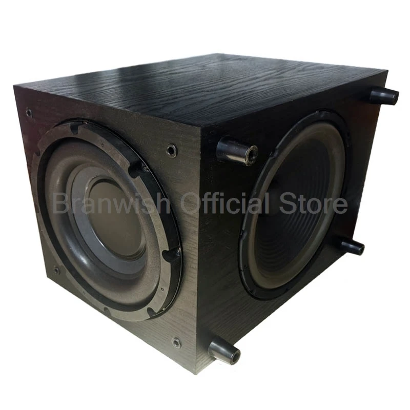 10 Inch 500W High Power Passive Subwoofer Amp 4Ohm Wooden Audio Speaker Black/ Applewood 2-Way Subwoofer for Home Theater Destop