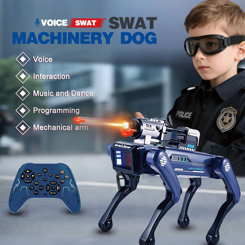Playability: Multi mode robot dog, intelligent robot, soft launch, voice recognition, visual programming, holiday surprise gift
