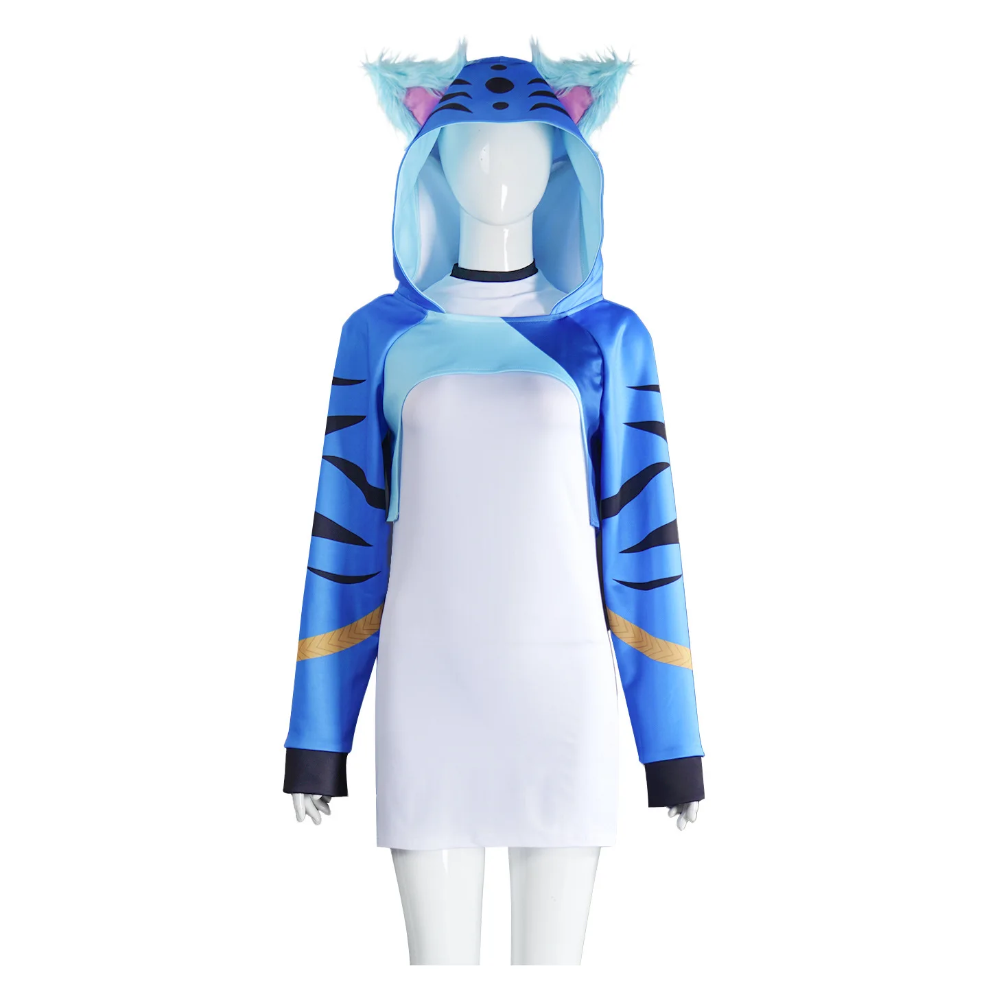 

Huntress Girls K-POP Star Cosplay Costume Devil Cat Blue Tiger Hoodie Cosplay Clothing
