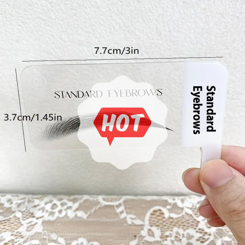 6 pares de tarjetas de prueba con forma de ceja, 6 estilos populares para una selección rápida de clientes, tarjeta con plantilla en forma de ceja, simula el efecto de cejas