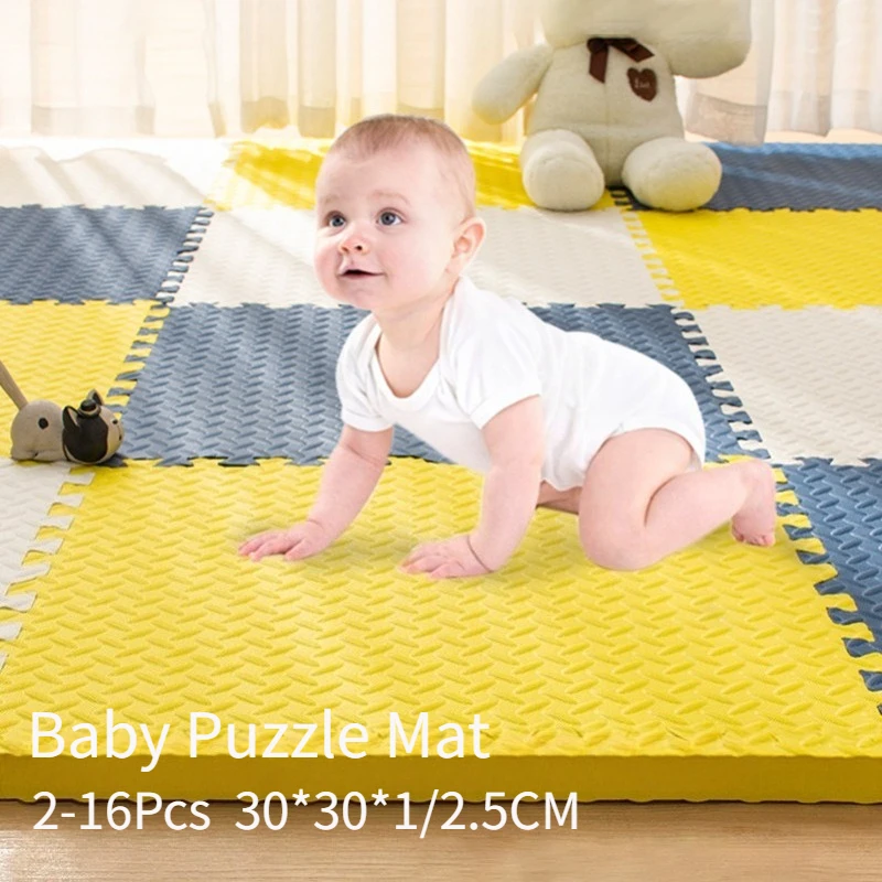 2-16Pcs Foam Baby Puzzle Floor Mat 30*30*1/2.5CM Kids Carpet Interlocking Exercise Tiles Rugs Floor Tiles Rug Bebe Mattress Mat