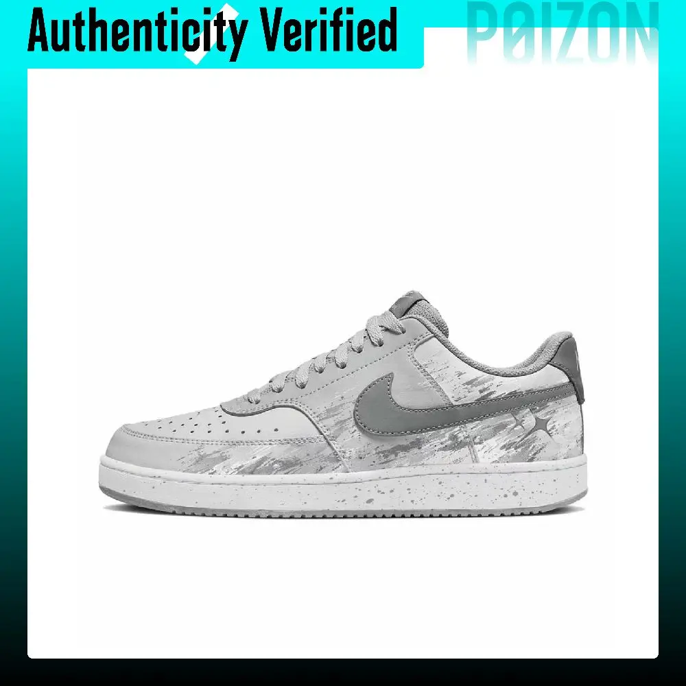 Nike Court Vision Skate Shoes Men's Low-top White Gray HM6193-077（Team2409-）