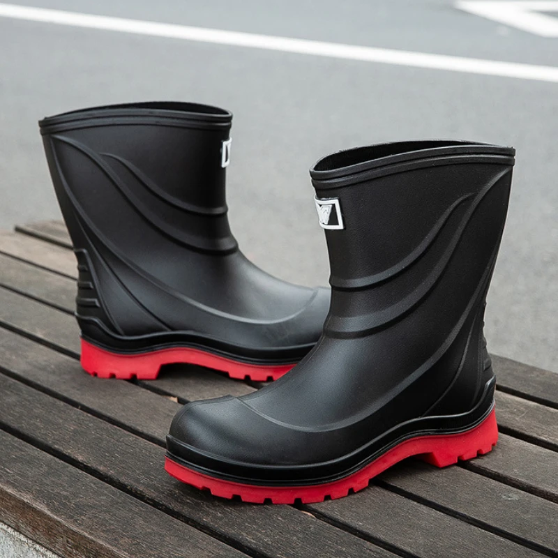 Water Men Boots Rubber Shoes Waterproof Work Safety Galoshes Husband Fishing Rainboots Male Kitchen Shoes Oil-proof Non-slip