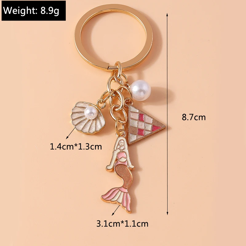 Niedlicher Meerestier-Schlüsselanhänger, Emaille-Hai, Seestern, Muschel, Schlüsselringe für Damen und Herren, Handtaschenanhänger, Schlüsselketten, DIY-Schmuckzubehör – Detail 7
